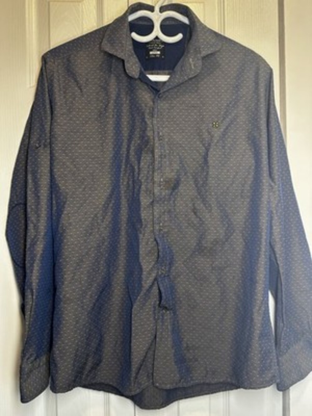 Brango Casual Wear Slim Fit Dotted Button-Down Shirt #130